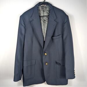 Christopher Hayes 44R Mens Blazer Navy USA Made 2 Button Tailored Sport Coat
